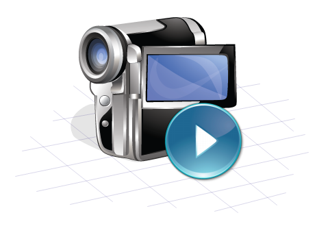 Video camera icon with play symbol
