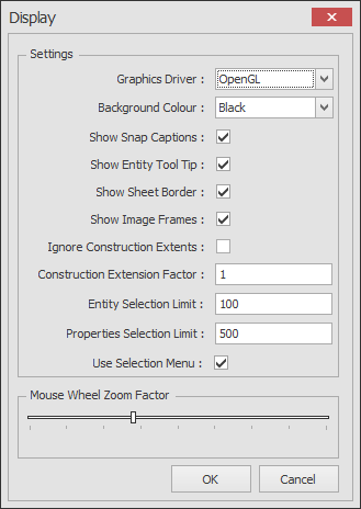 display settings dialog box