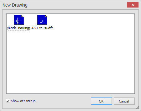 new drawing template dialog box