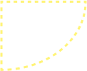 Quadrant shape with dashed yellow lines