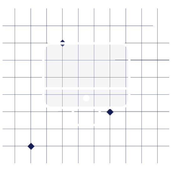 Grid with computer outline drawing in center