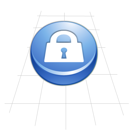 Illustration of a closed lock on a 3D plane