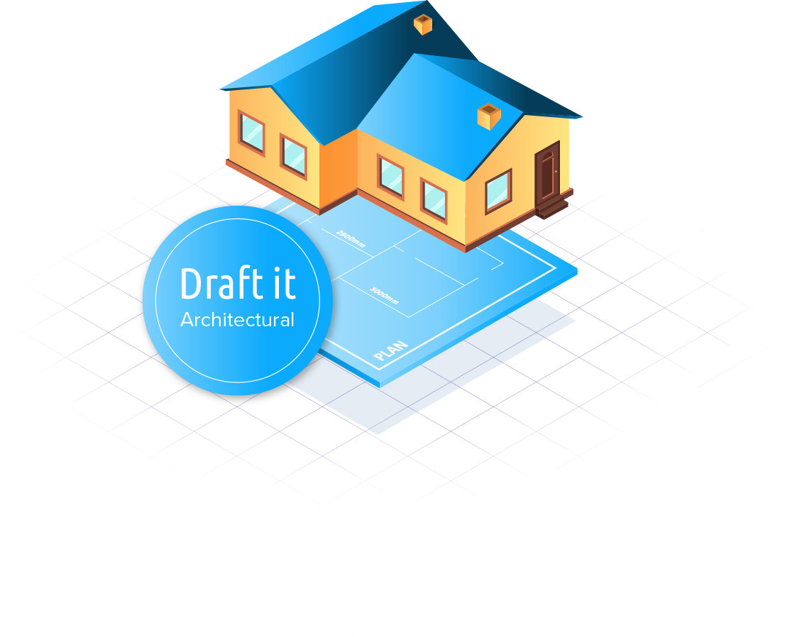 Draft it architectural cad software logo image