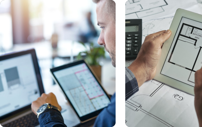 Man using cad software on computer