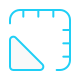 Outline of a triangular set square and drawing board