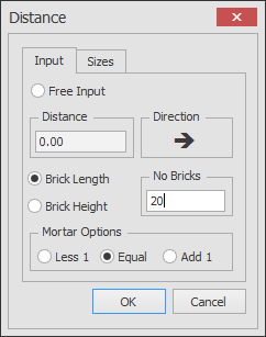 arrow key input architectural number of bricks