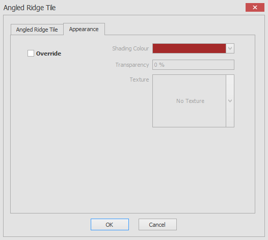 Create angled ridge tile appearance