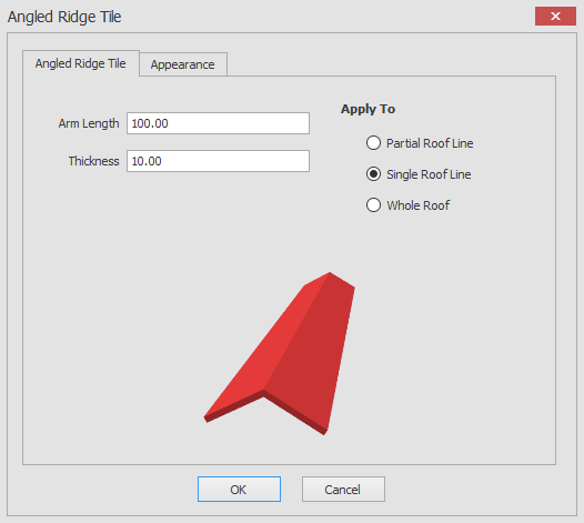 Create angled ridge tile