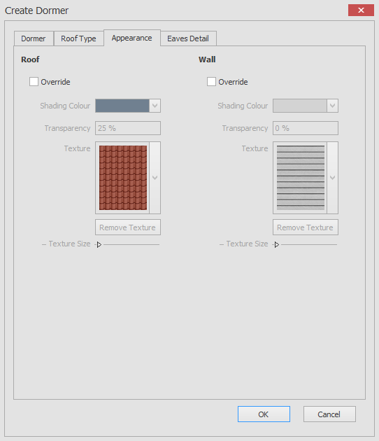 Create roof dormer appearance