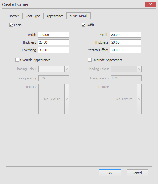 Create roof dormer eaves detail