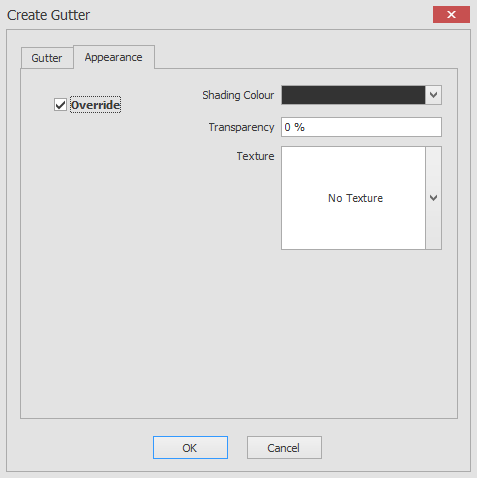 Craete gutter appearance checked