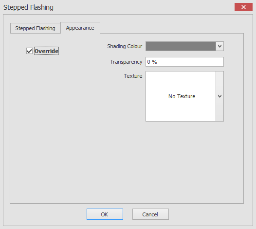 Create bay window roof appearance checked dialog