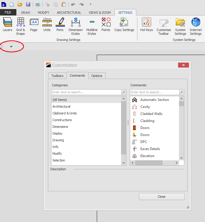 Customise toolbar example four