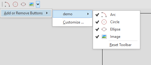 Customise toolbar example five