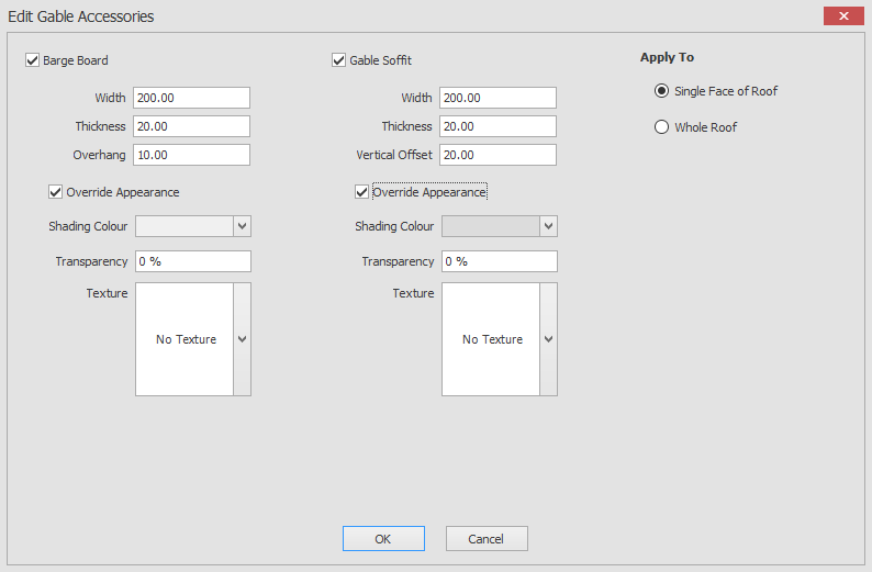 Edit barge boards and gable soffits appearance