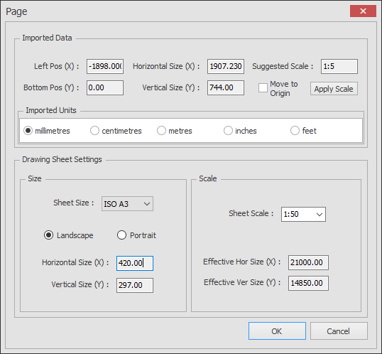 Import dialog box