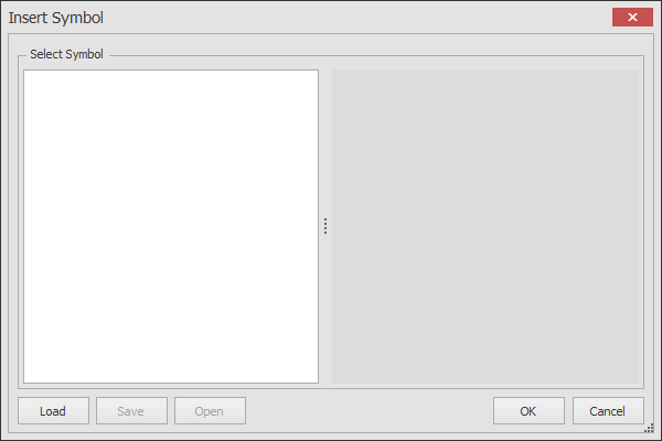 Insert Symbol dialog