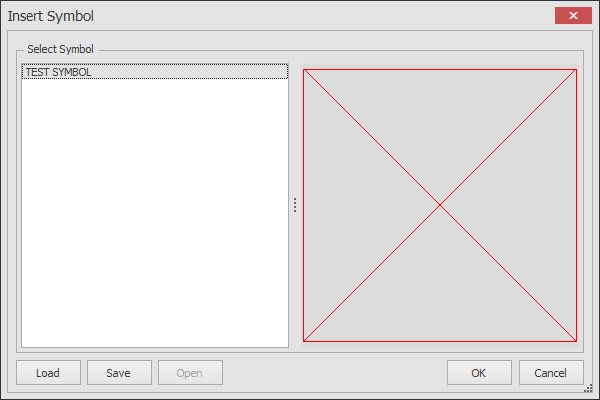 Insert Symbol dialog example