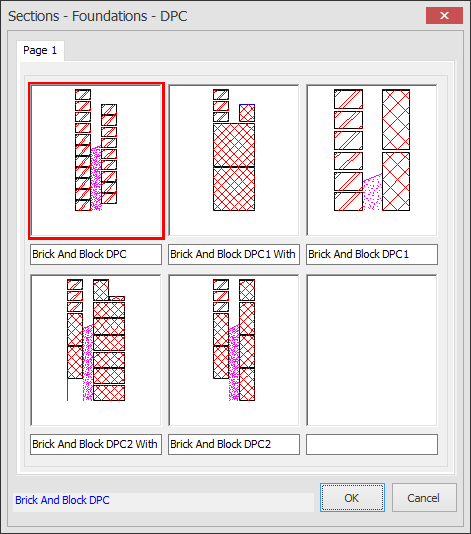 Sections dialog example 2
