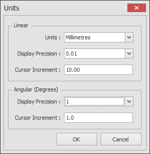 unit settings dialog box