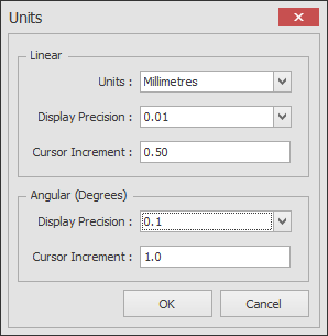 unit settings dialog box
