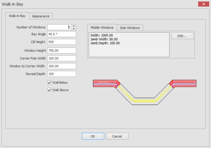 Bay settings dialog