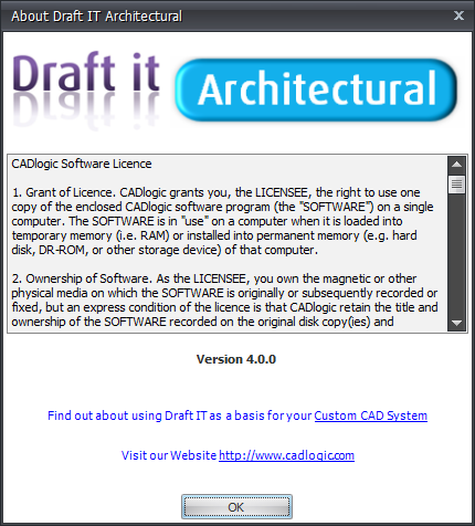 About Draft it example dialog box