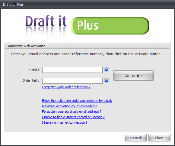 Draft it Plus web activation example image