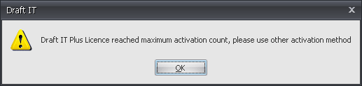 Draft it plus maximum activation count exceeded example image