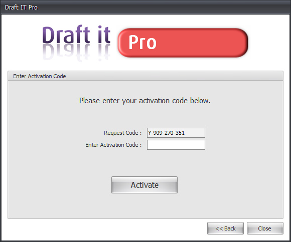 Draft it pro enter activation code example image