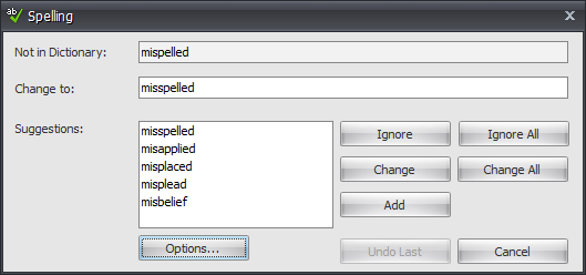 spelling window