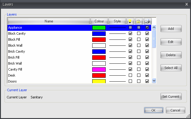 layer settings dialog box