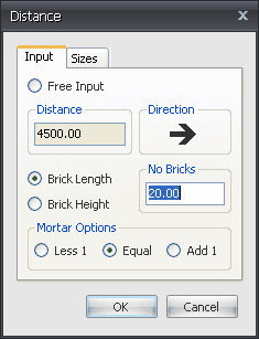 arrow key input architectural number of bricks