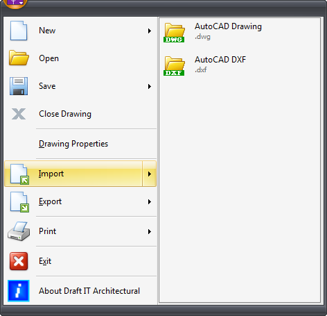Import buttons
