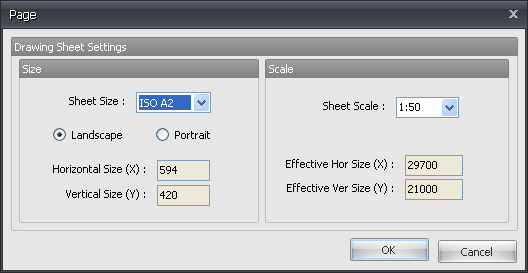 page setup dialog box