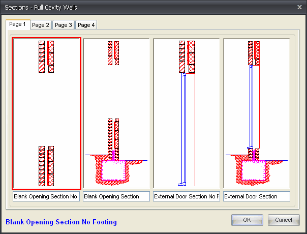 Sections dialog example 1