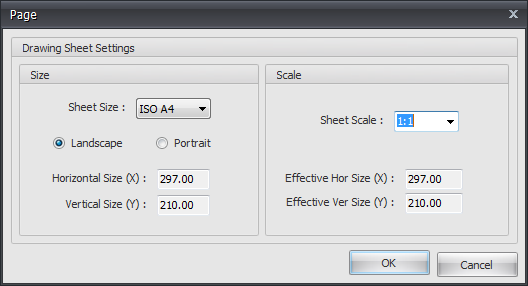 page setup dialog box