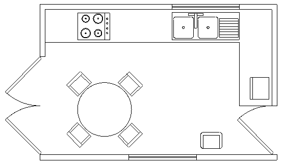 completed kitchen layout