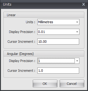 unit settings dialog box