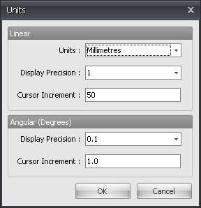 Units dialog box