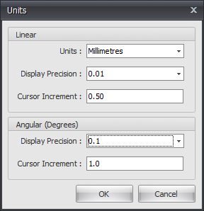 unit settings dialog box